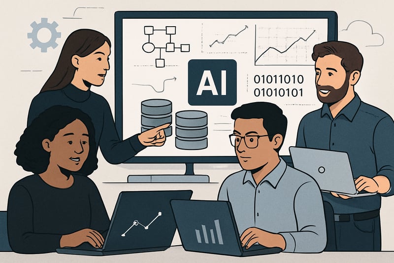 Data engineers collaborating on AI data infrastructure
